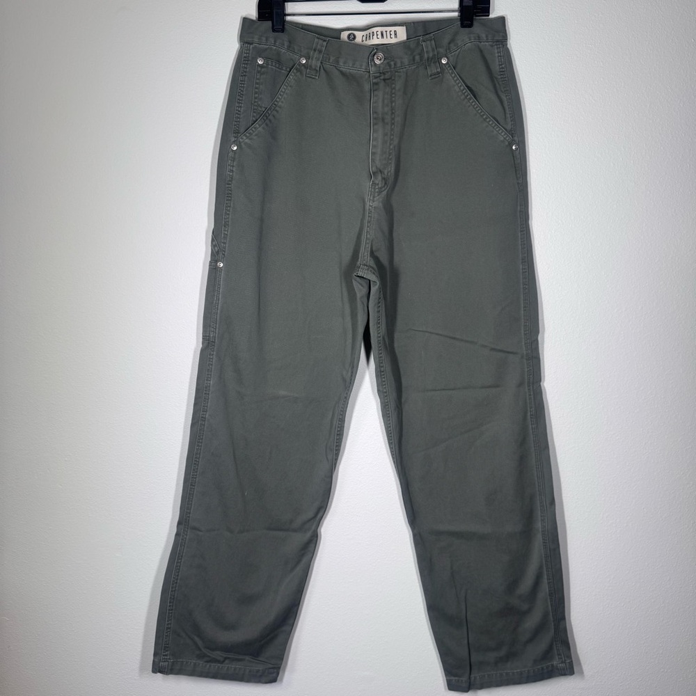 Vintage Arizona Jeans Carpenter Dungarees Green Big and Tall 36 waist 34 inseam